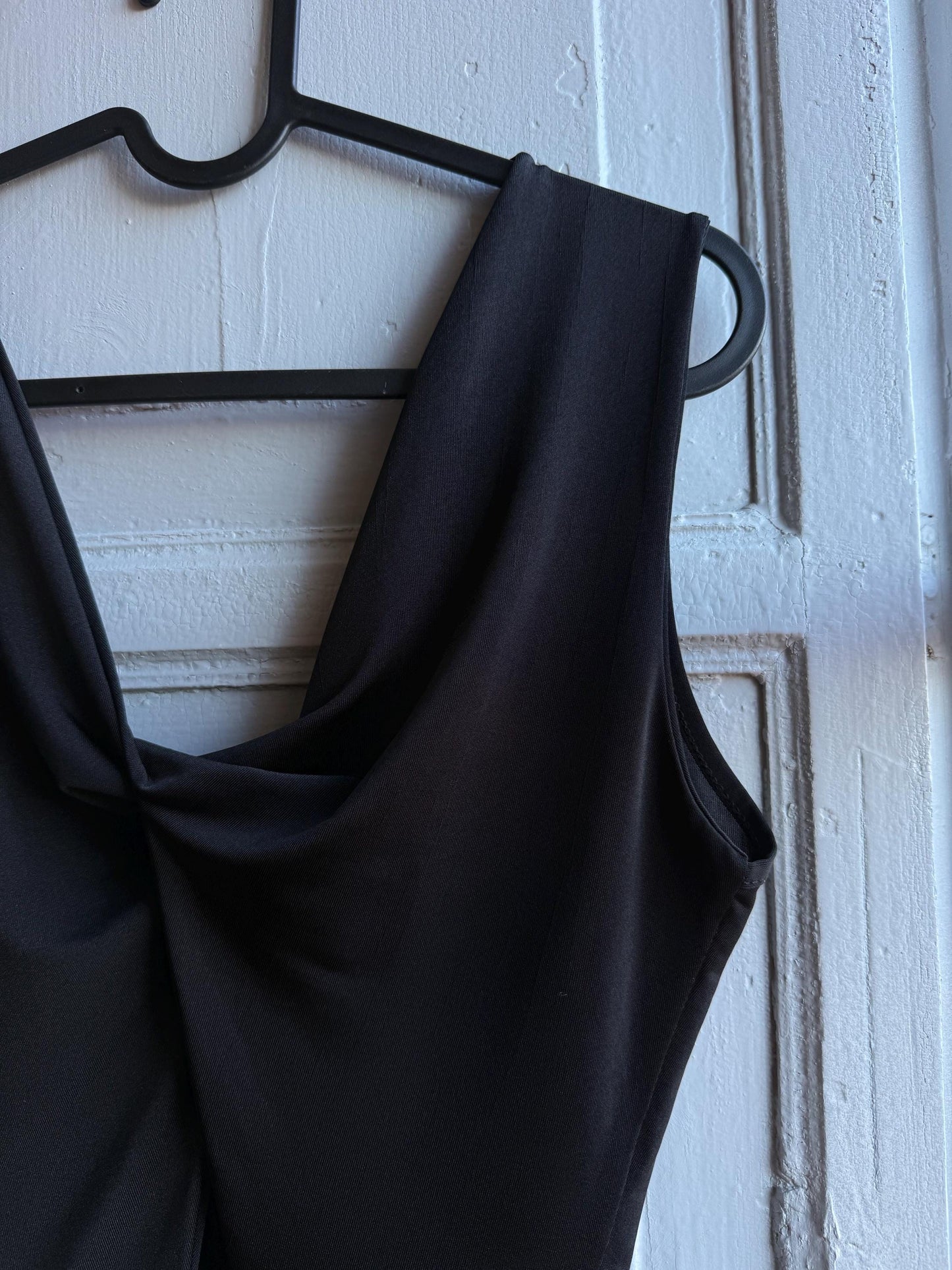 Boohoo Black Cut-Out Bodysuit Y2K Clubwear
