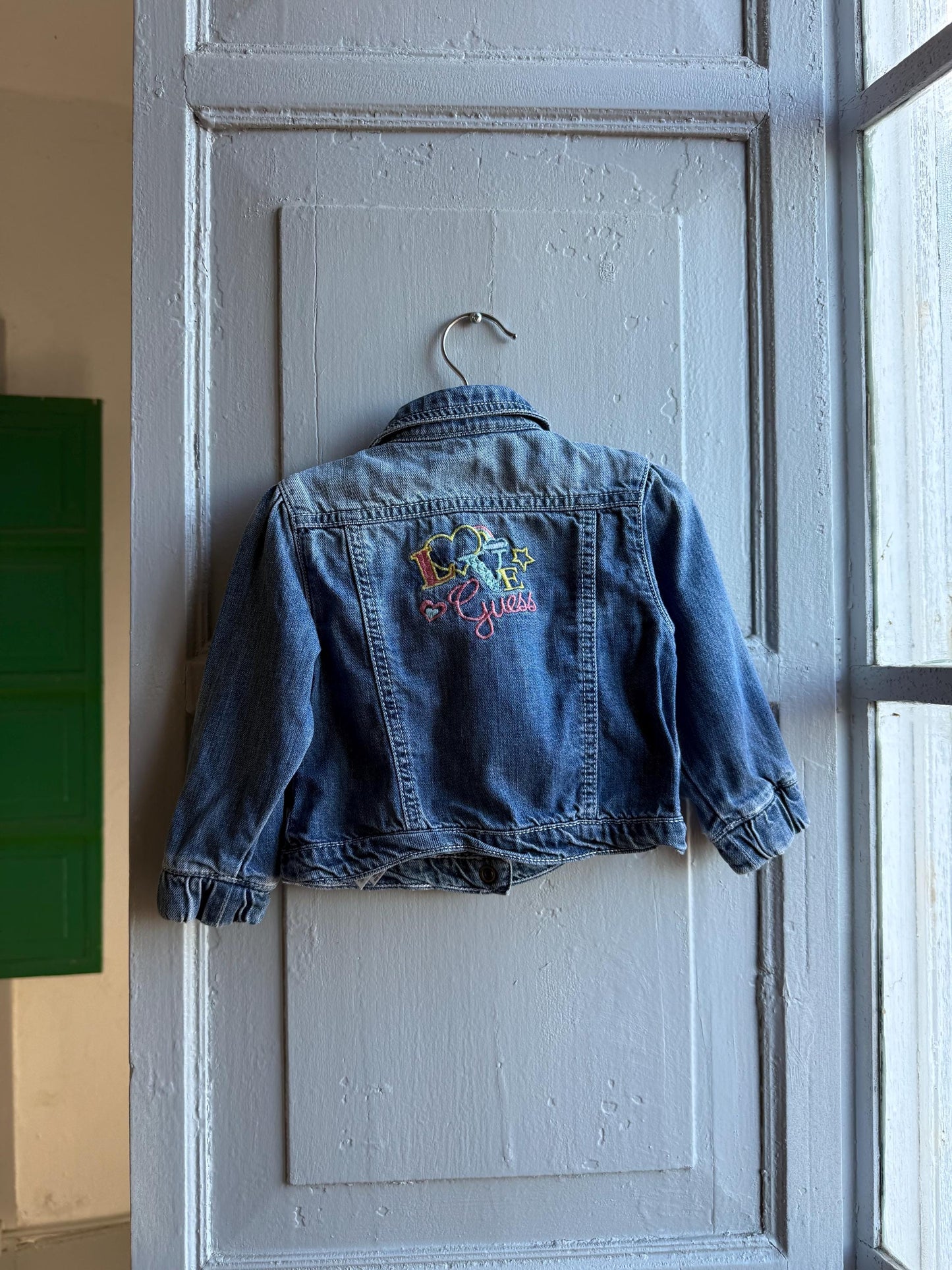 Guess Baby Denim Jacket - Blue Embroidered Cotton — additional view 6