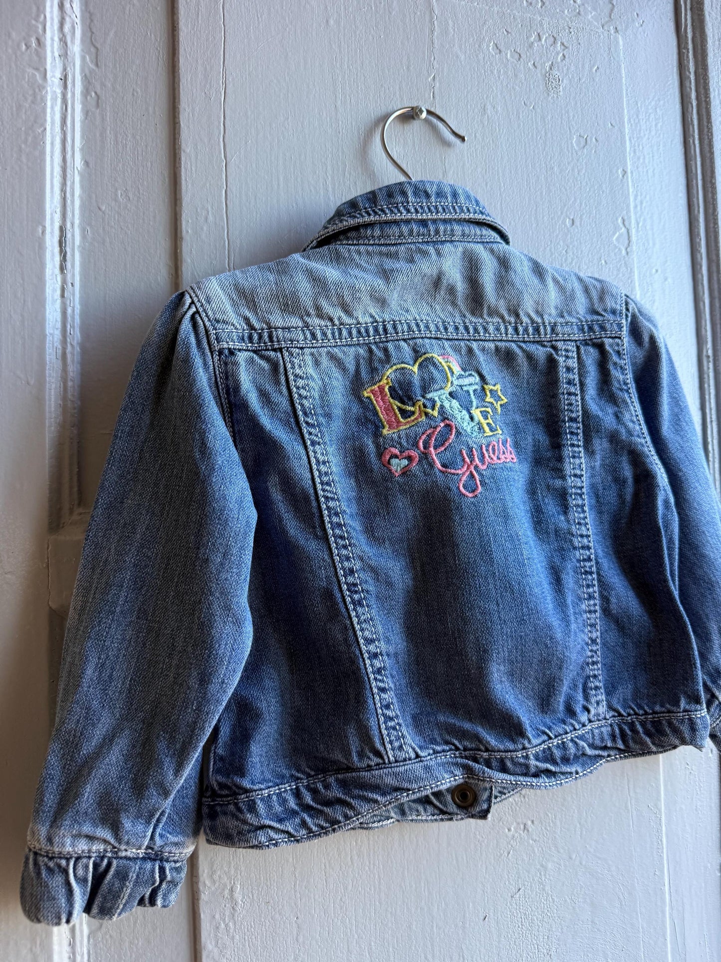Guess Baby Denim Jacket - Blue Embroidered Cotton — additional view 9