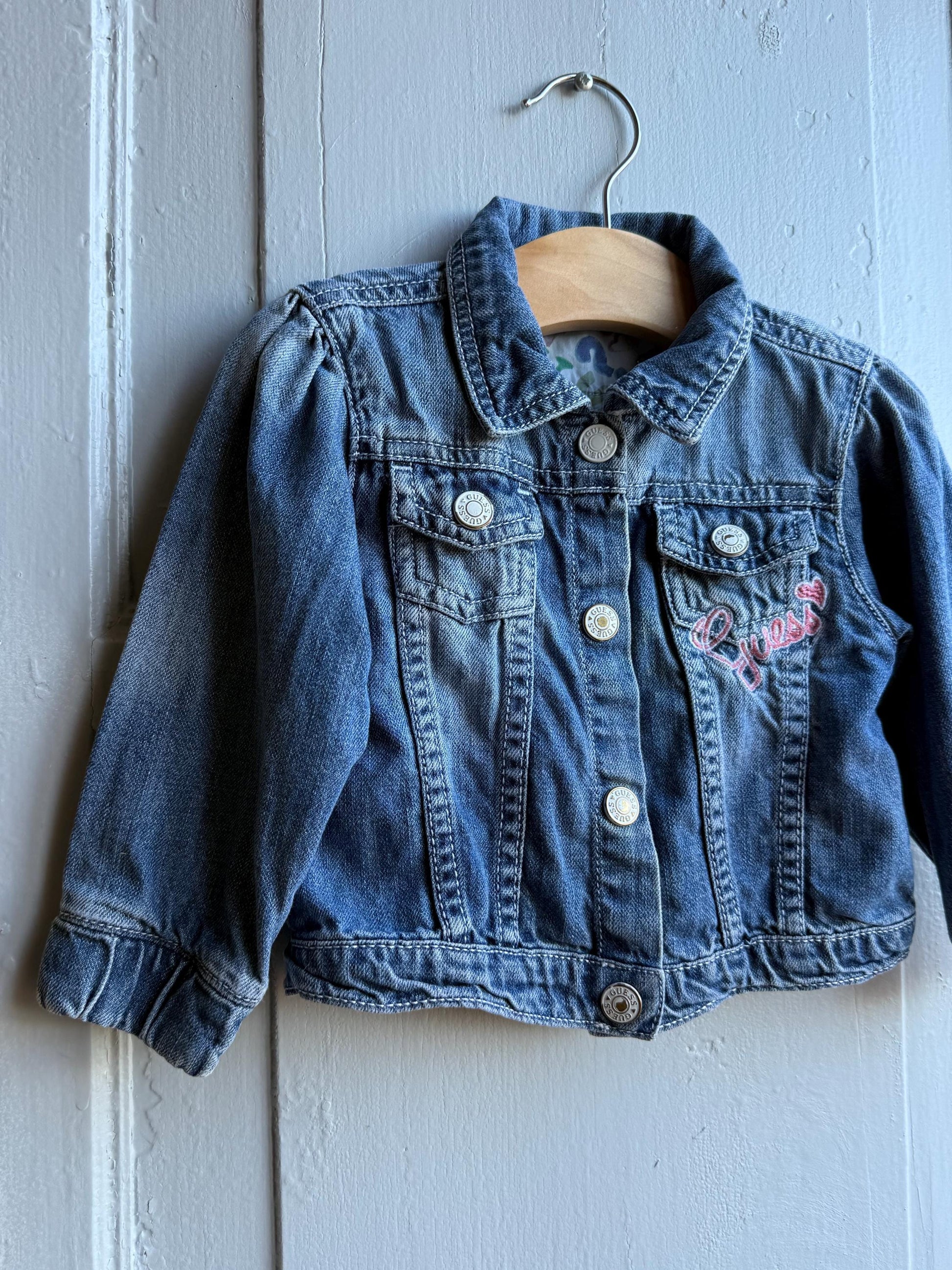 Guess Baby Denim Jacket - Blue Embroidered Cotton — additional view 12