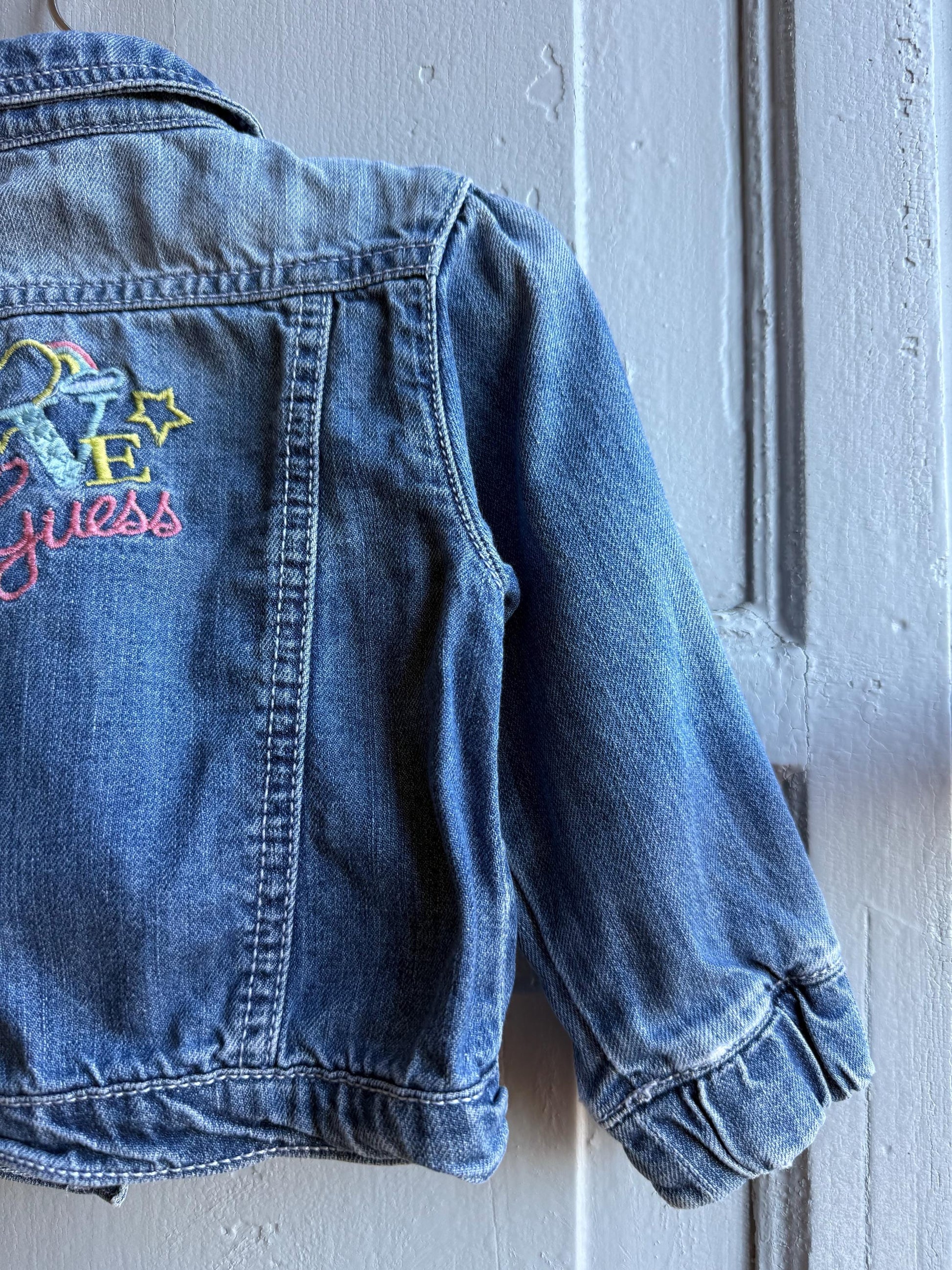 Guess Baby Denim Jacket - Blue Embroidered Cotton — additional view 13