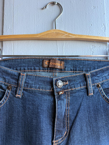 Vintage Spanish Flare Jeans, Women Deadstock Bell Bottom Jeans, Y2K 70s Wide Leg Denim Made In Spain, Boho Festival wear