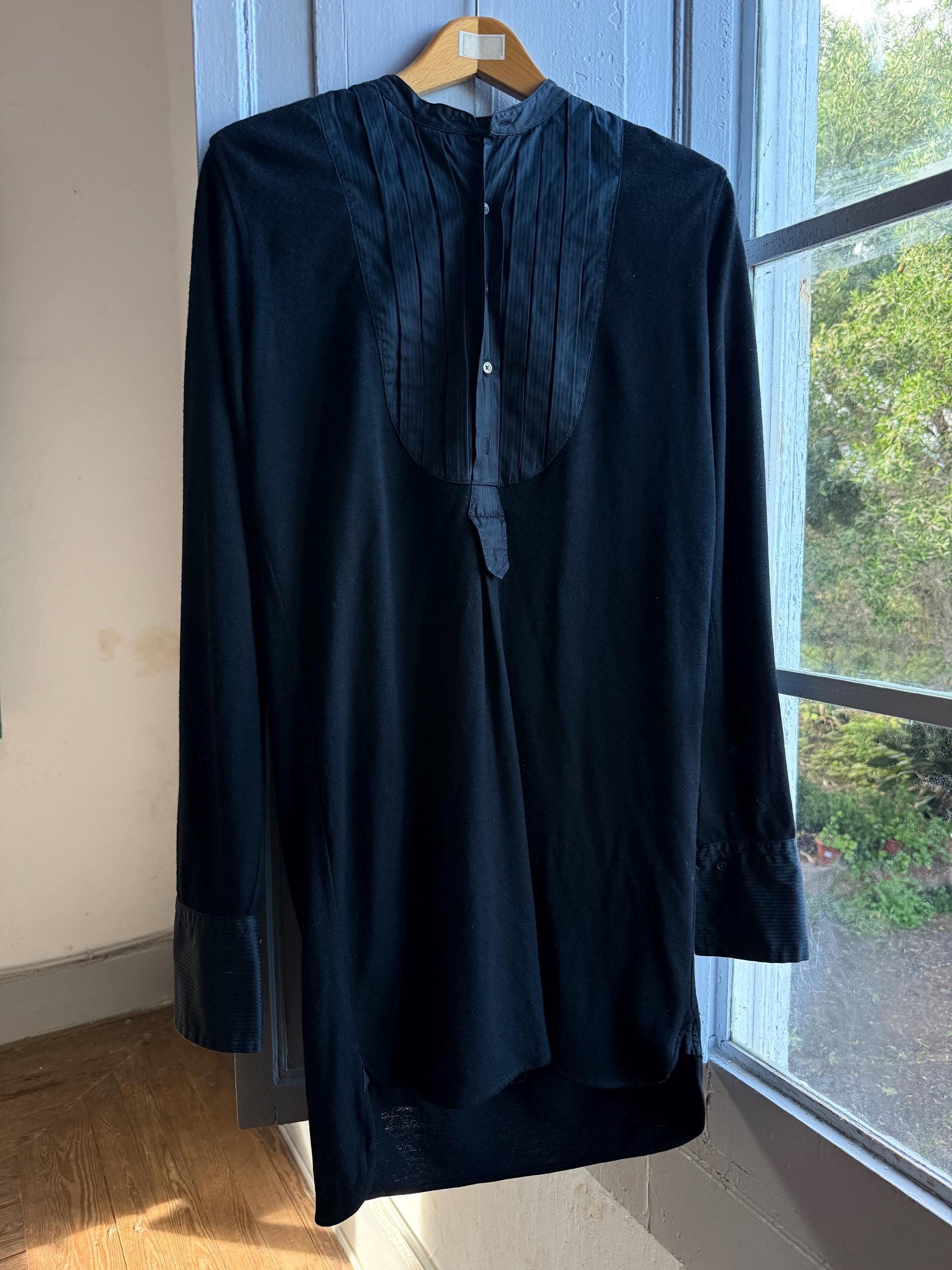 Ralph Lauren Black Wool Minimalist Dress — detail