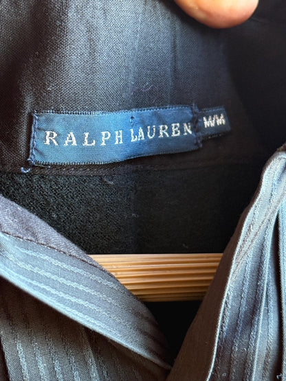 Ralph Lauren Black Wool Minimalist Dress — fabric close-up