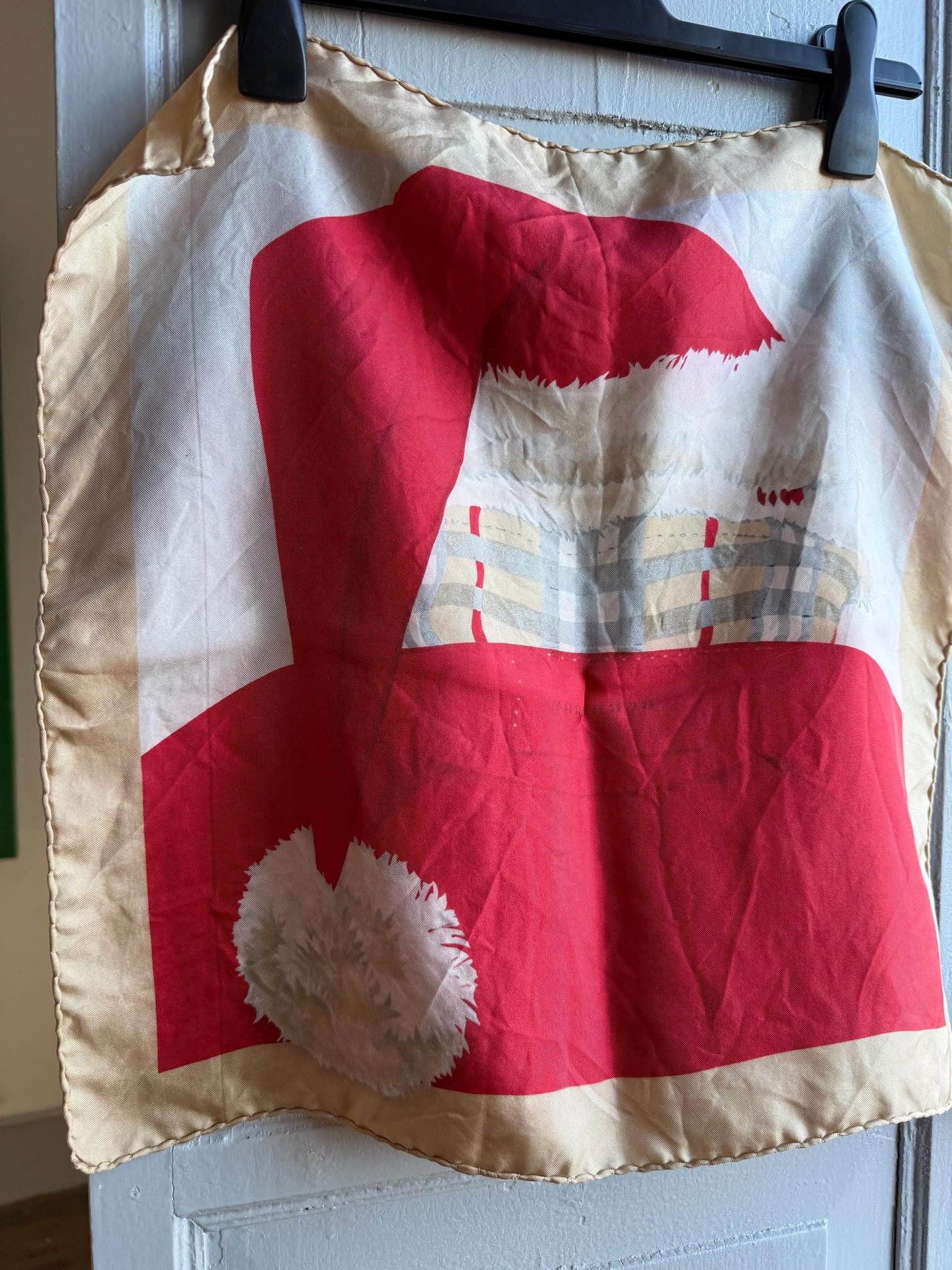 Vintage Burberry Christmas Silk Scarf — additional view 5