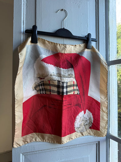 Vintage Burberry Christmas Silk Scarf — additional view 6