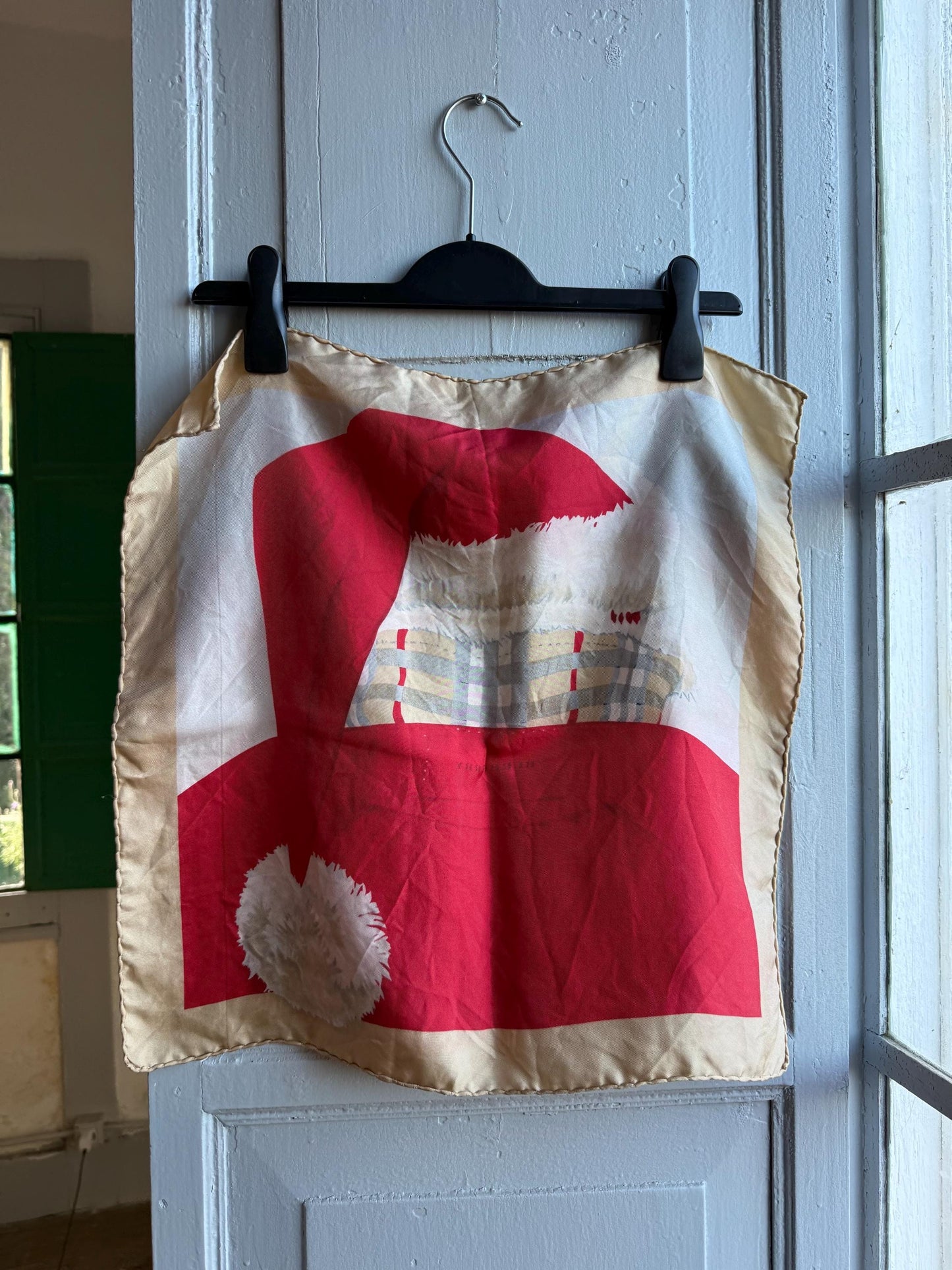 Vintage Burberry Christmas Silk Scarf — additional view 7