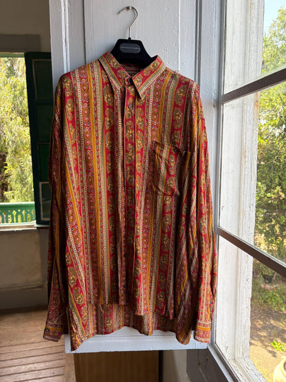 Vintage Baroque Print Button Down Shirt — additional view 7