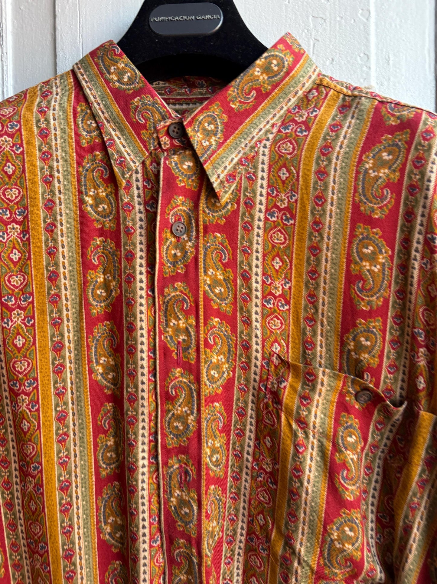 Vintage Baroque Print Button Down Shirt — additional view 9
