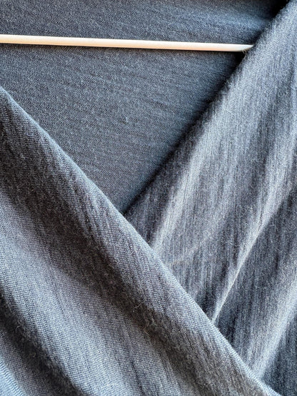 Etxart & Panno Wool Wrap Dress, Vintage Grey Bodycon Midi Dress, Minimalist Long Sleeve Dress, Office Chic, Made in Spain