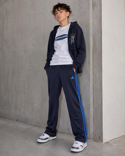 Vintage Adidas Track Pants, Y2K Sportswear, Navy Blue Wide Leg Joggers, Kids Teen 14A fashion