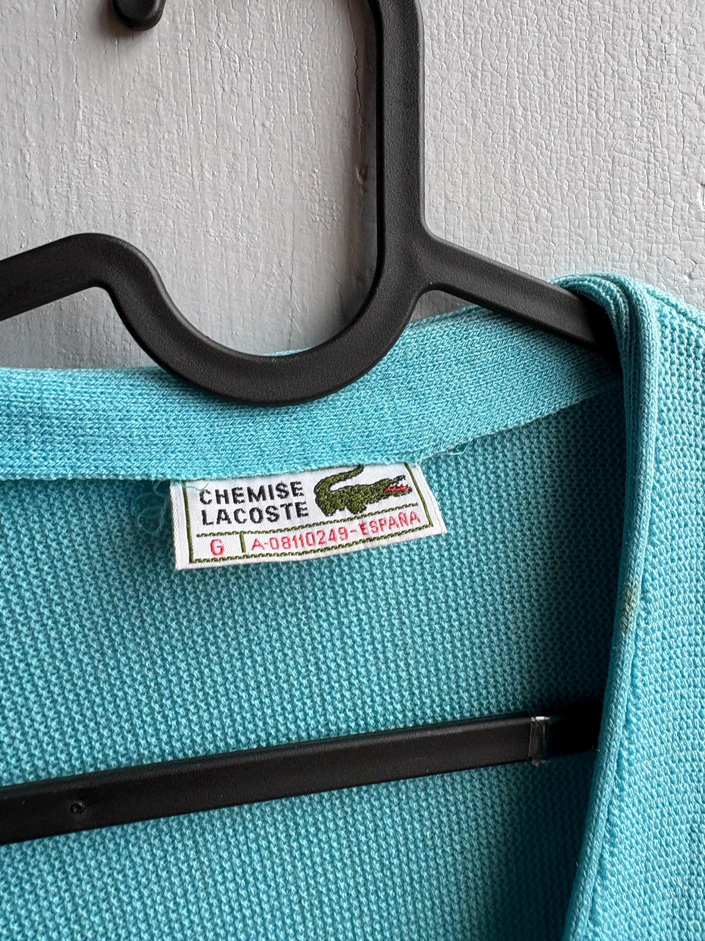 Vintage blue Chemise Lacoste Cardigan, Made In Spain, Grandpa Core Knit Sweater, True vintage Luxury vest, Unisex L XL