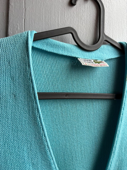 Vintage blue Chemise Lacoste Cardigan, Made In Spain, Grandpa Core Knit Sweater, True vintage Luxury vest, Unisex L XL