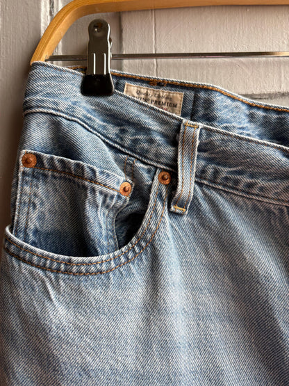 Levi’s Ribcage Straight Ankle Jeans, W31 L 29, Vintage Light Wash Denim High Rise, Y2K Jeans Levi Strauss