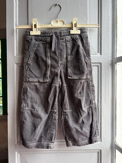 Mini Boden Kids Corduroy Pants, Grey Cotton Trousers, Utility Pants, Sustainable fashuon, Boys Age 3