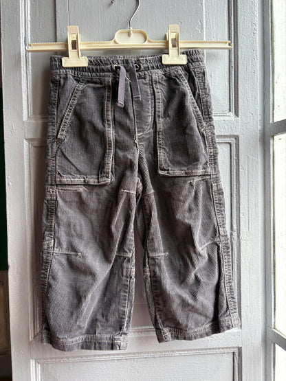 Mini Boden Kids Corduroy Pants, Grey Cotton Trousers, Utility Pants, Sustainable fashuon, Boys Age 3