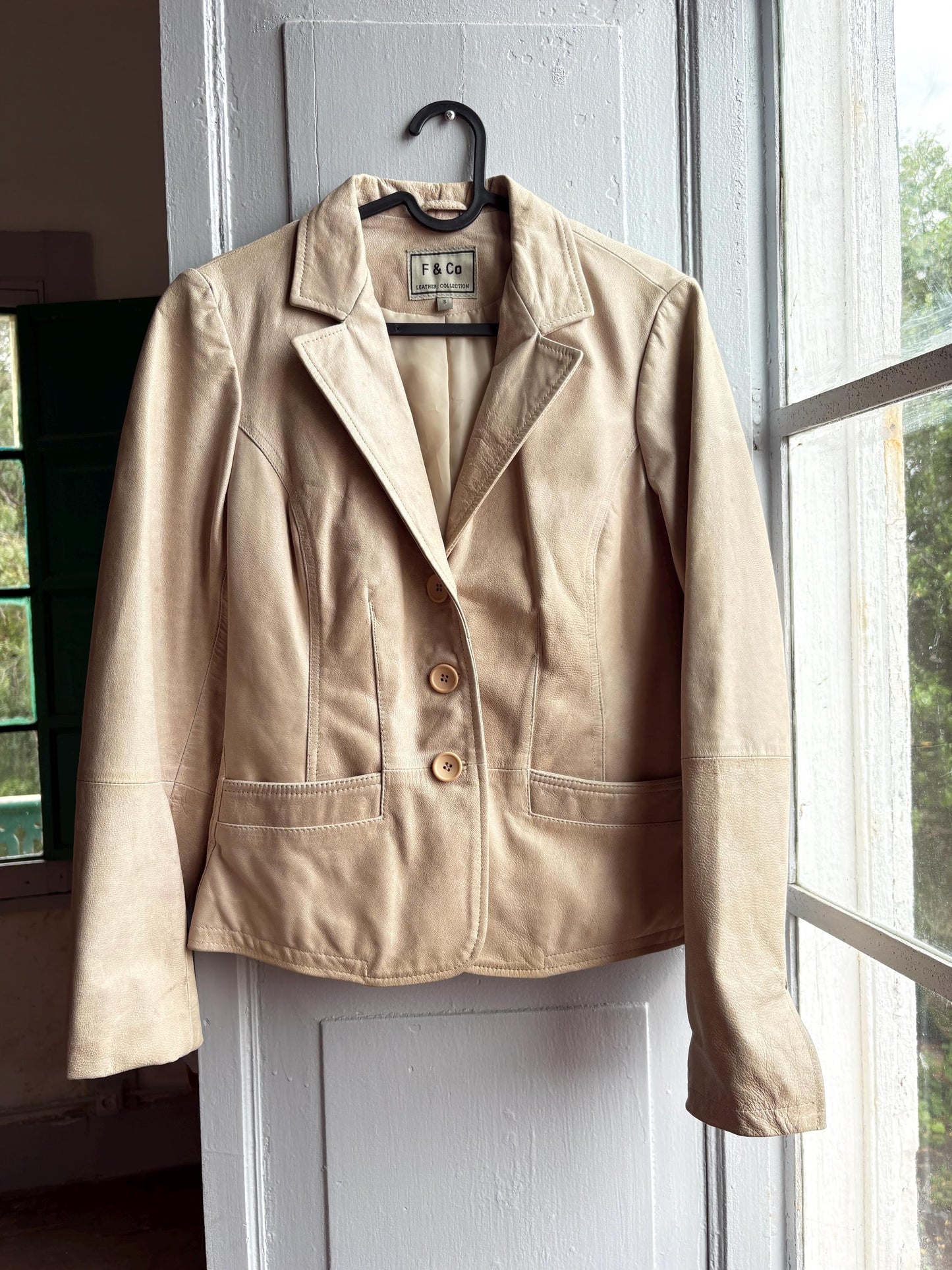 Beige Leather Blazer for Women — additional view 6