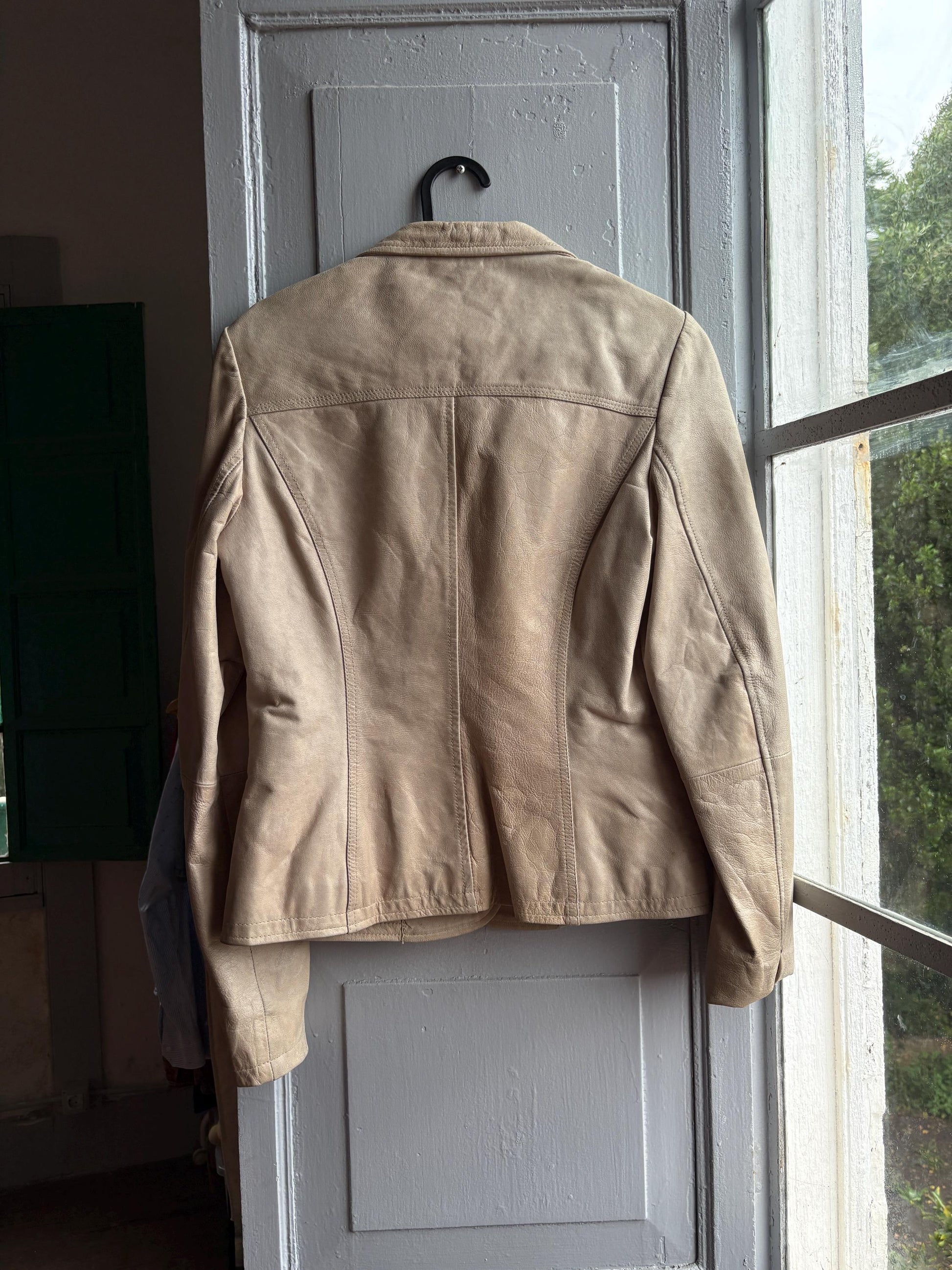 Beige Leather Blazer for Women — additional view 8