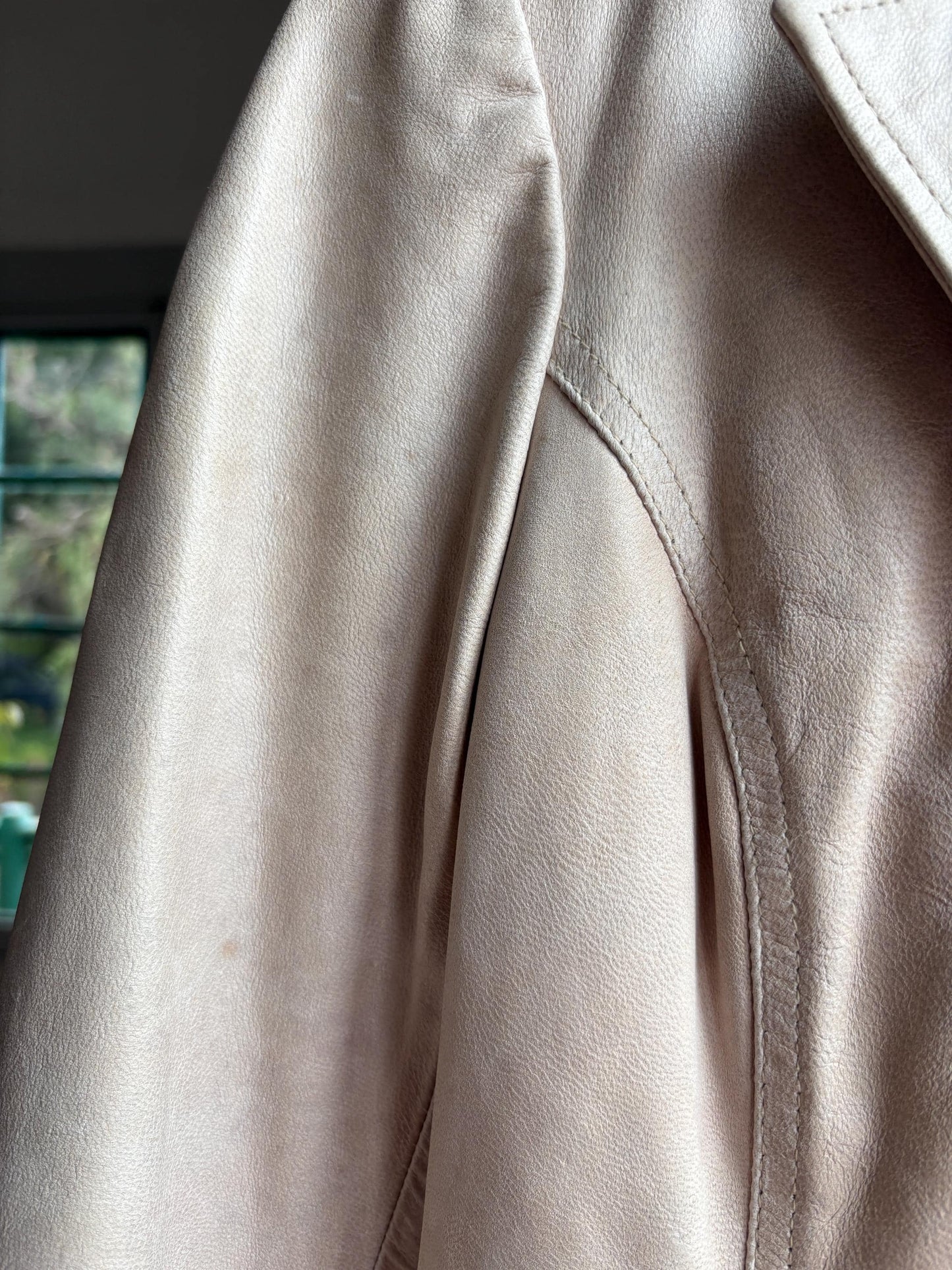 Beige Leather Blazer for Women — additional view 13