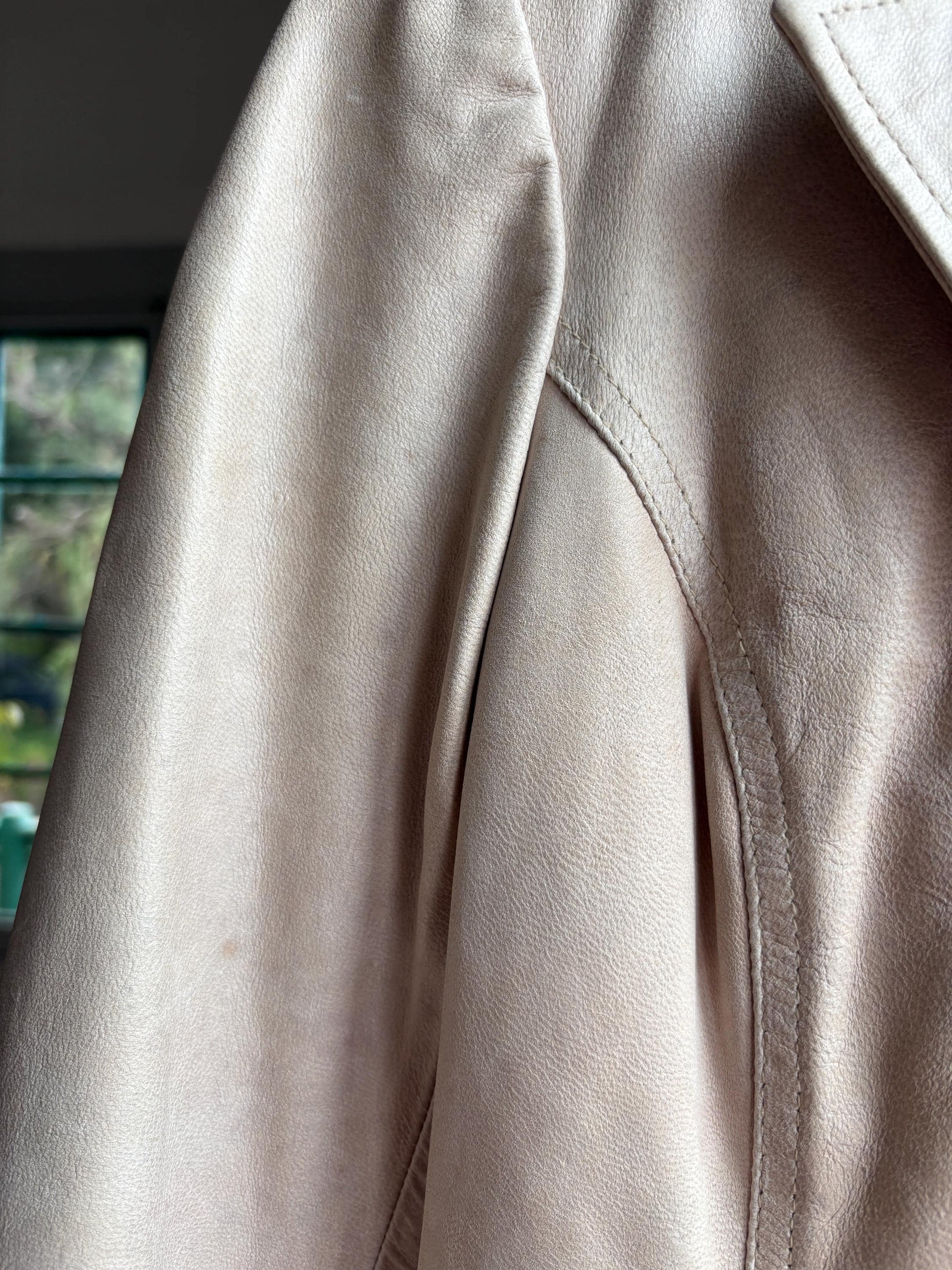 Beige Leather Blazer for Women — additional view 13