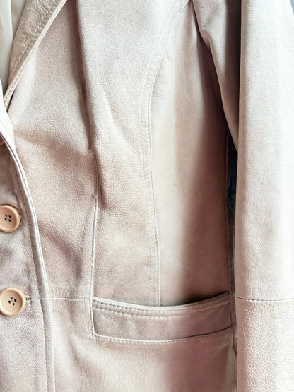 Beige Leather Blazer for Women — additional view 19