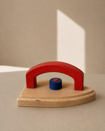 Vintage Wooden Toy Iron For Kids