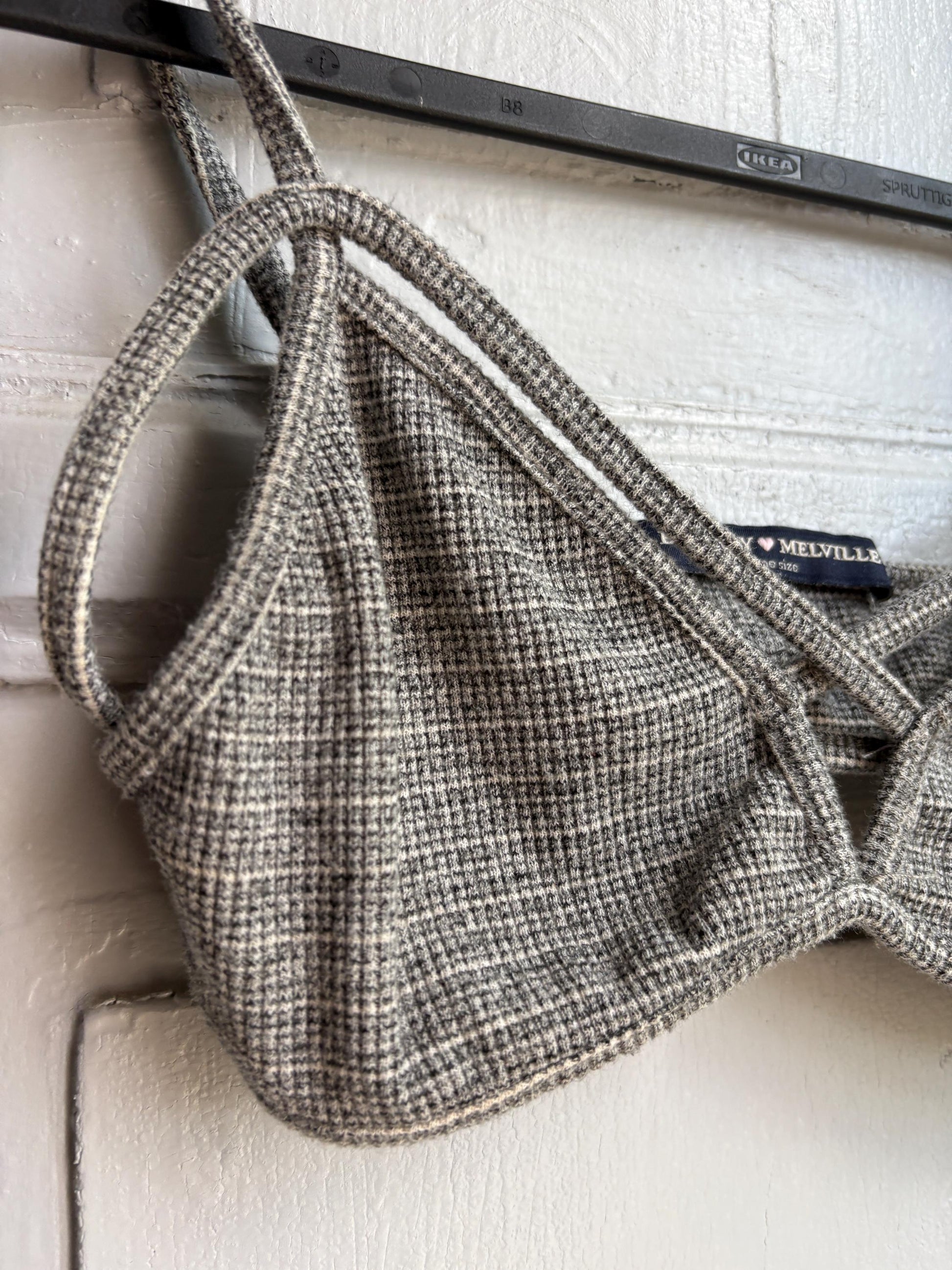 Grey Cotton Ribbed Bralette Crop Top — additional view 10
