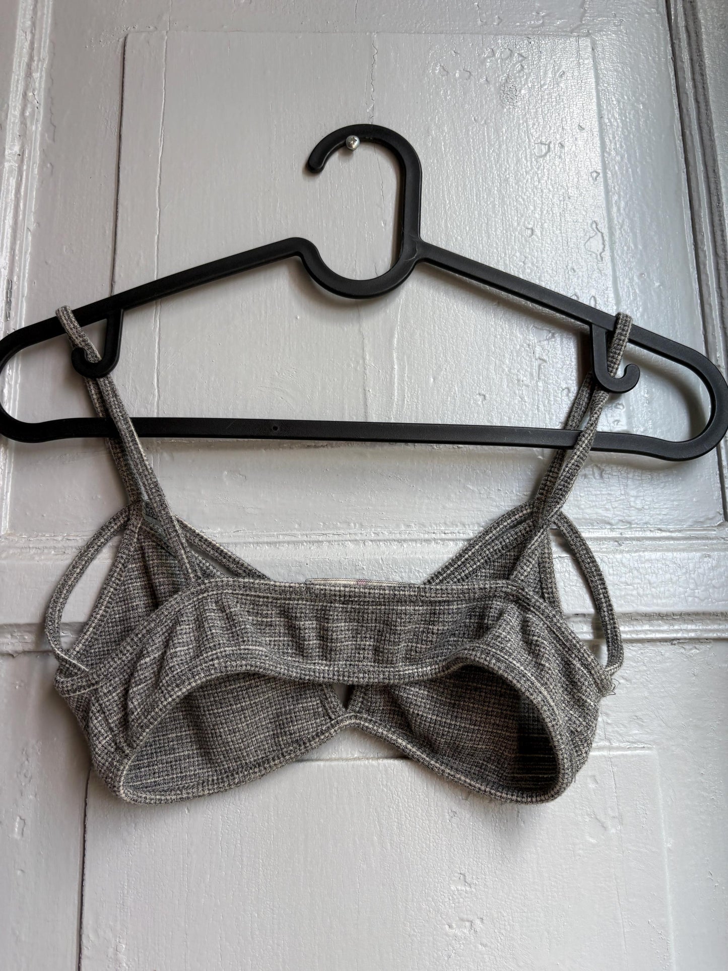 Grey Cotton Ribbed Bralette Crop Top — additional view 9