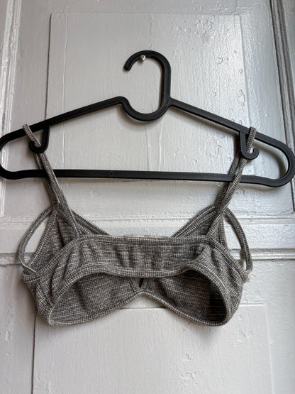 Grey Cotton Ribbed Bralette Crop Top — additional view 9