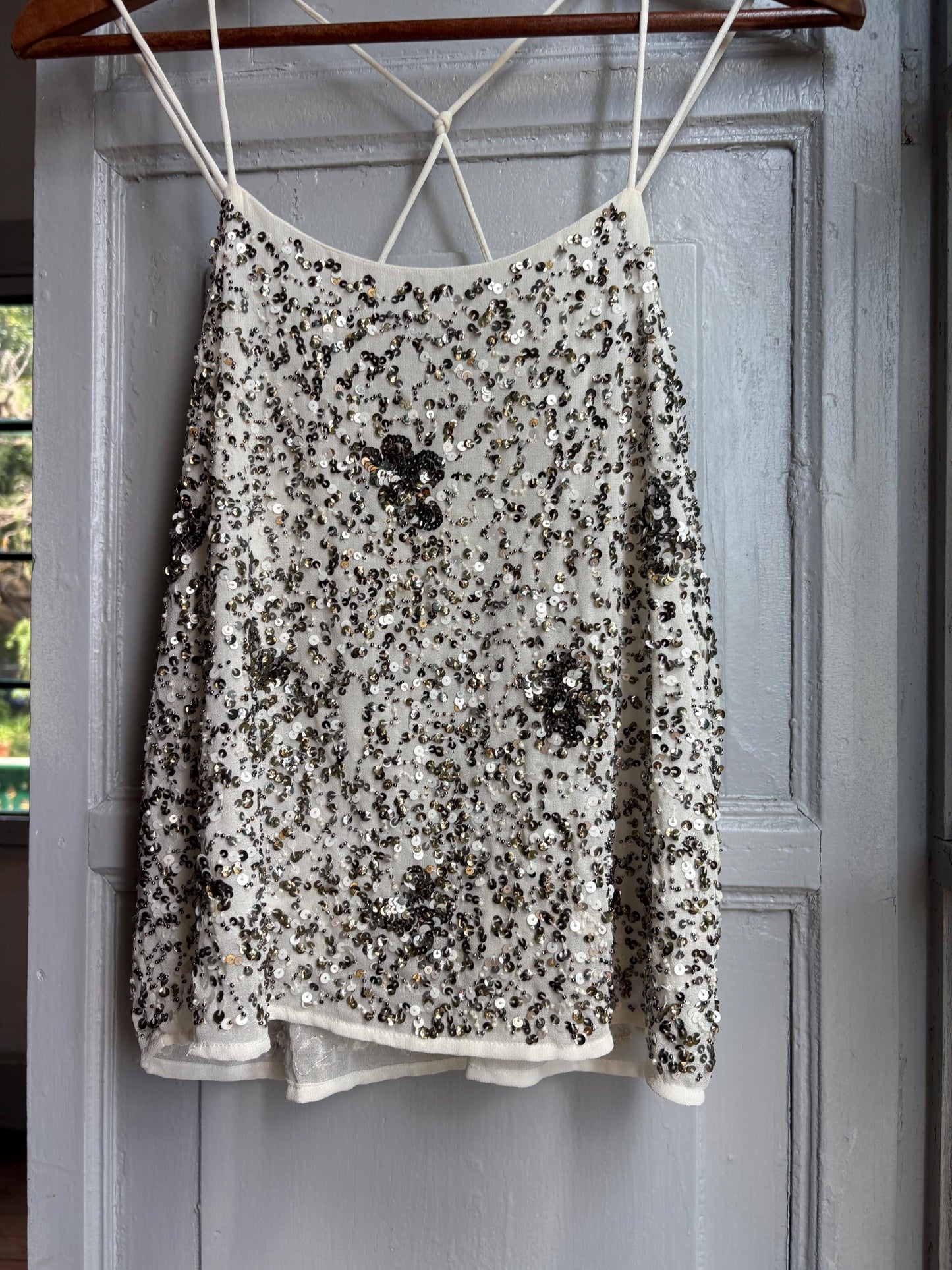 Floral Beaded Sequin Camisole Top — additional view 5