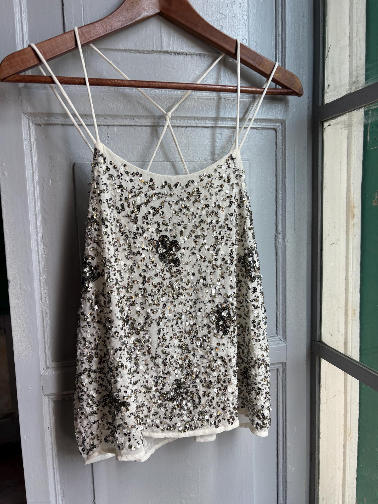 Floral Beaded Sequin Camisole Top — additional view 6