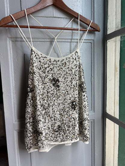 Floral Beaded Sequin Camisole Top — additional view 6