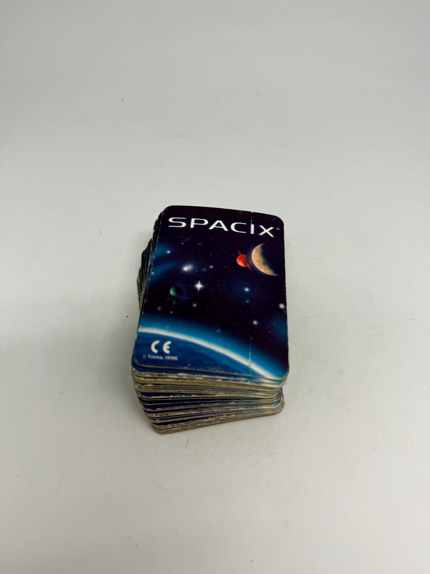 Vintage 1996 Spacix 3D Trading Cards Set — fabric close-up