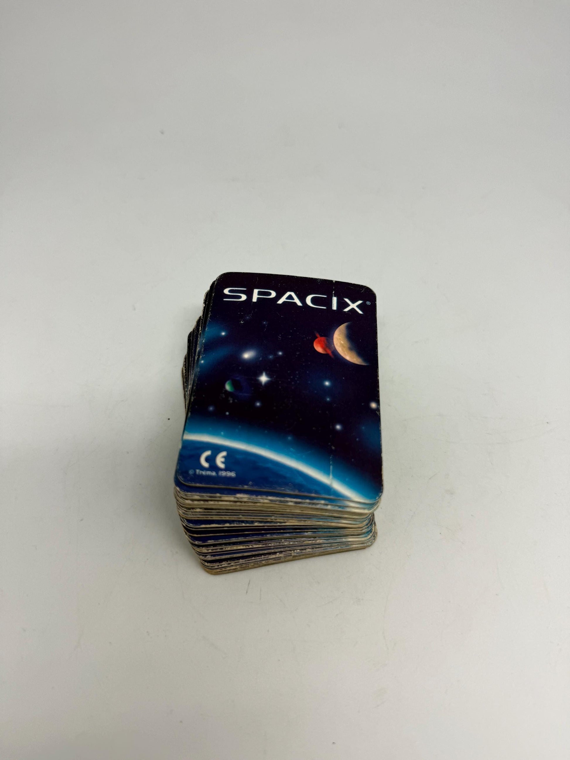Vintage 1996 Spacix 3D Trading Cards Set — fabric close-up