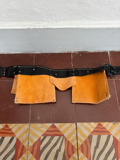Vintage Leather Kids Tool Belt — fabric close-up