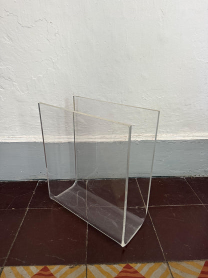 Clear Acrylic Magazine Holder — back view