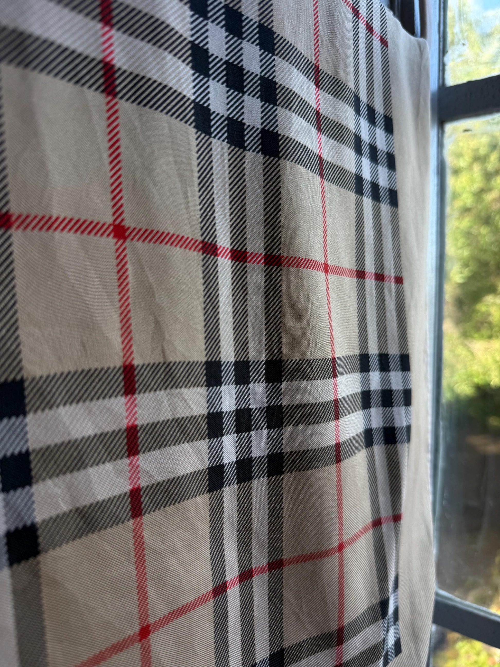 Vintage Burberrys Nova Check Cotton Scarf — fabric close-up