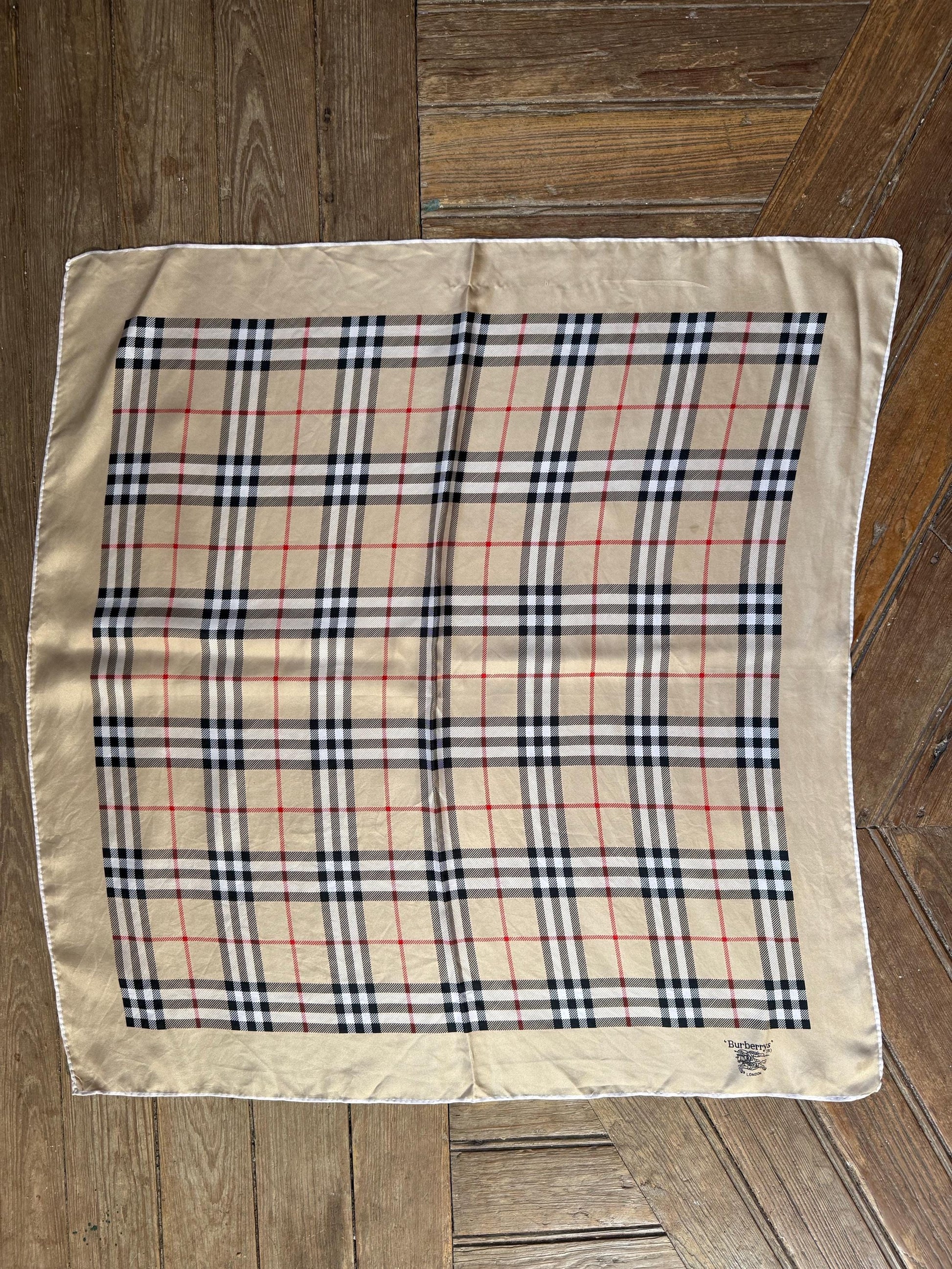 Vintage Burberrys Nova Check Cotton Scarf — additional view 7