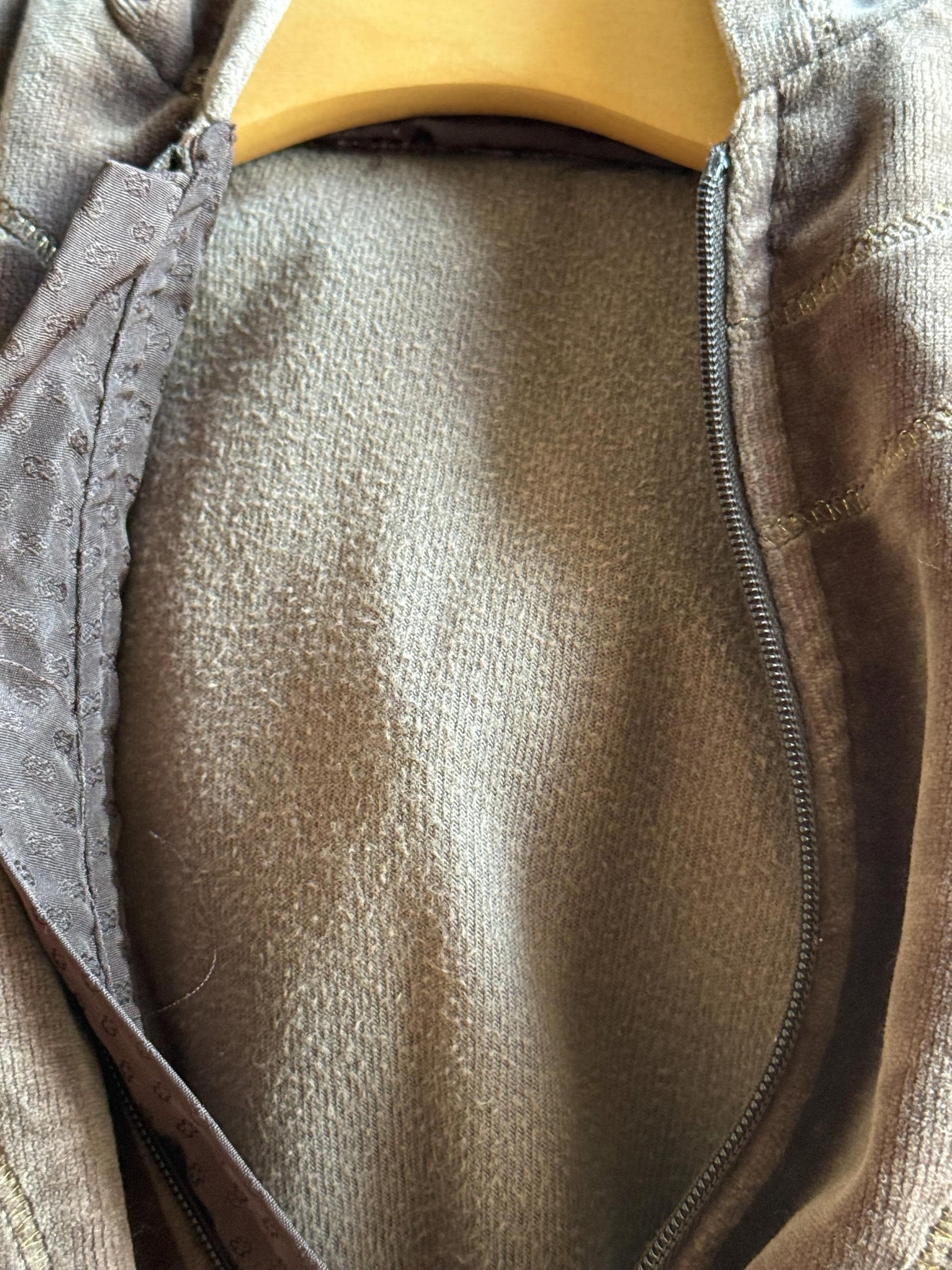 Escada Brown Velour Baby Hoodie — back view