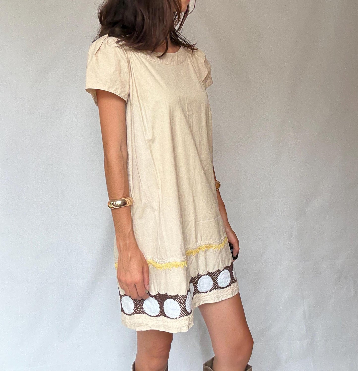Hoss Intropia Cotton-Silk Beige Mini Dress — additional view 7