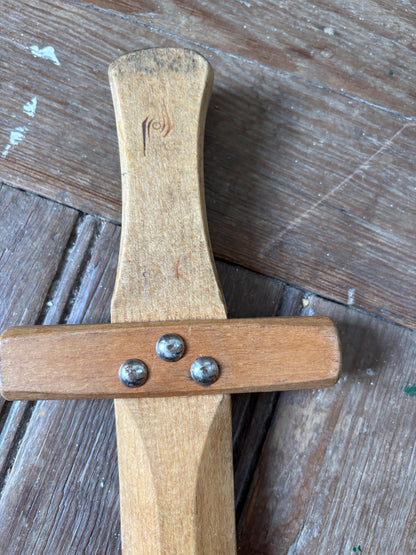Vintage Wooden Play Sword, Montessori Eco Toy