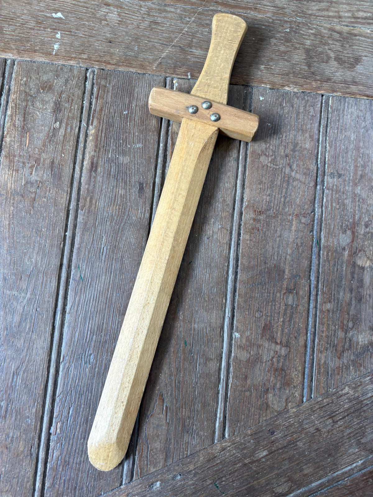 Vintage Wooden Play Sword, Montessori Eco Toy
