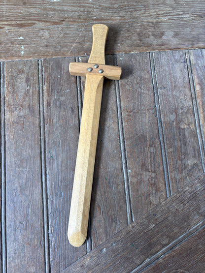 Vintage Wooden Play Sword, Montessori Eco Toy