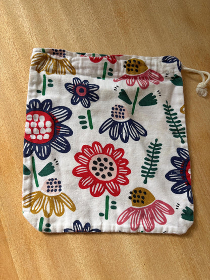 Floral Organic Cotton Drawstring Pouch — additional view 6