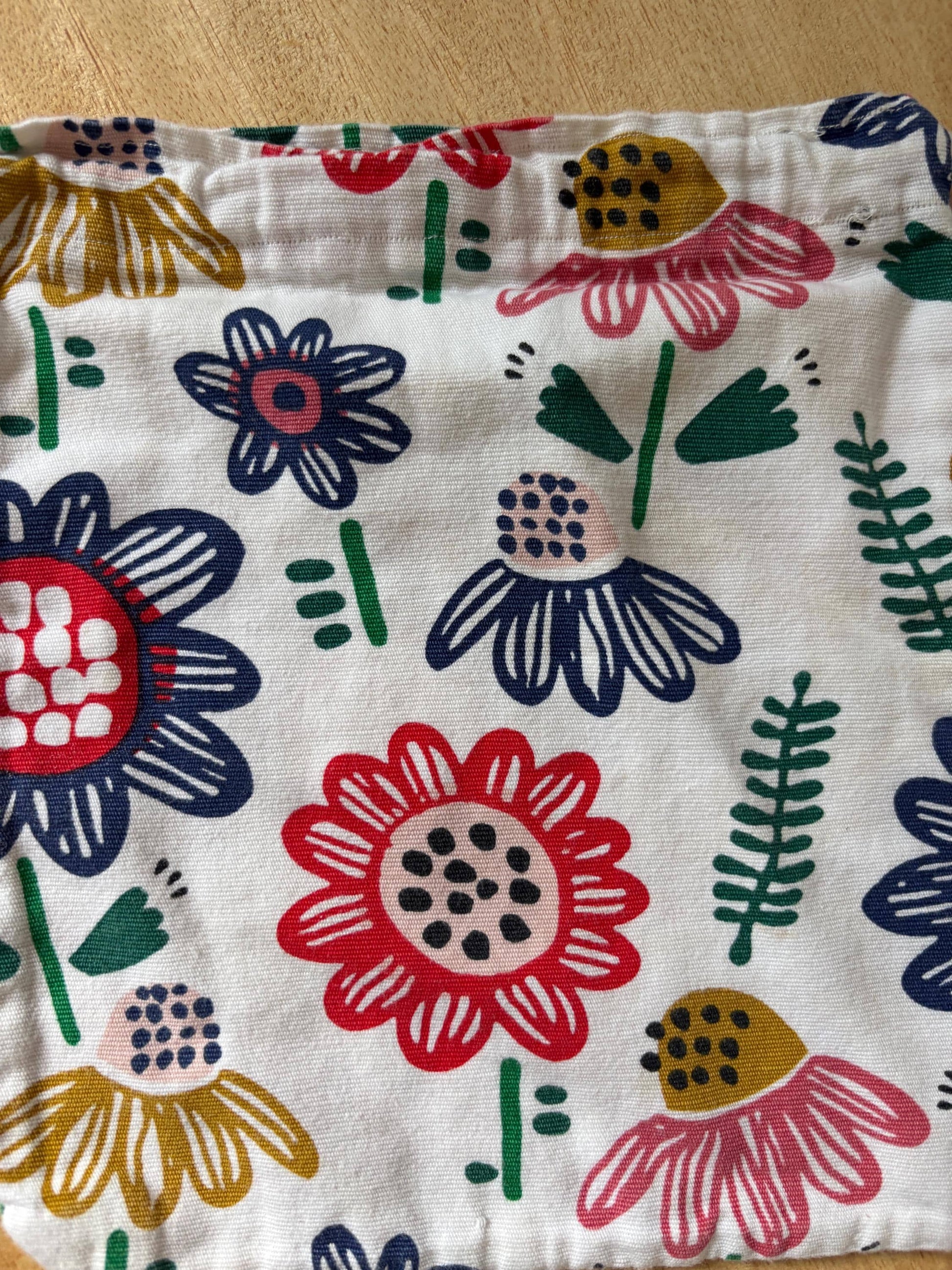 Floral Organic Cotton Drawstring Pouch — additional view 7