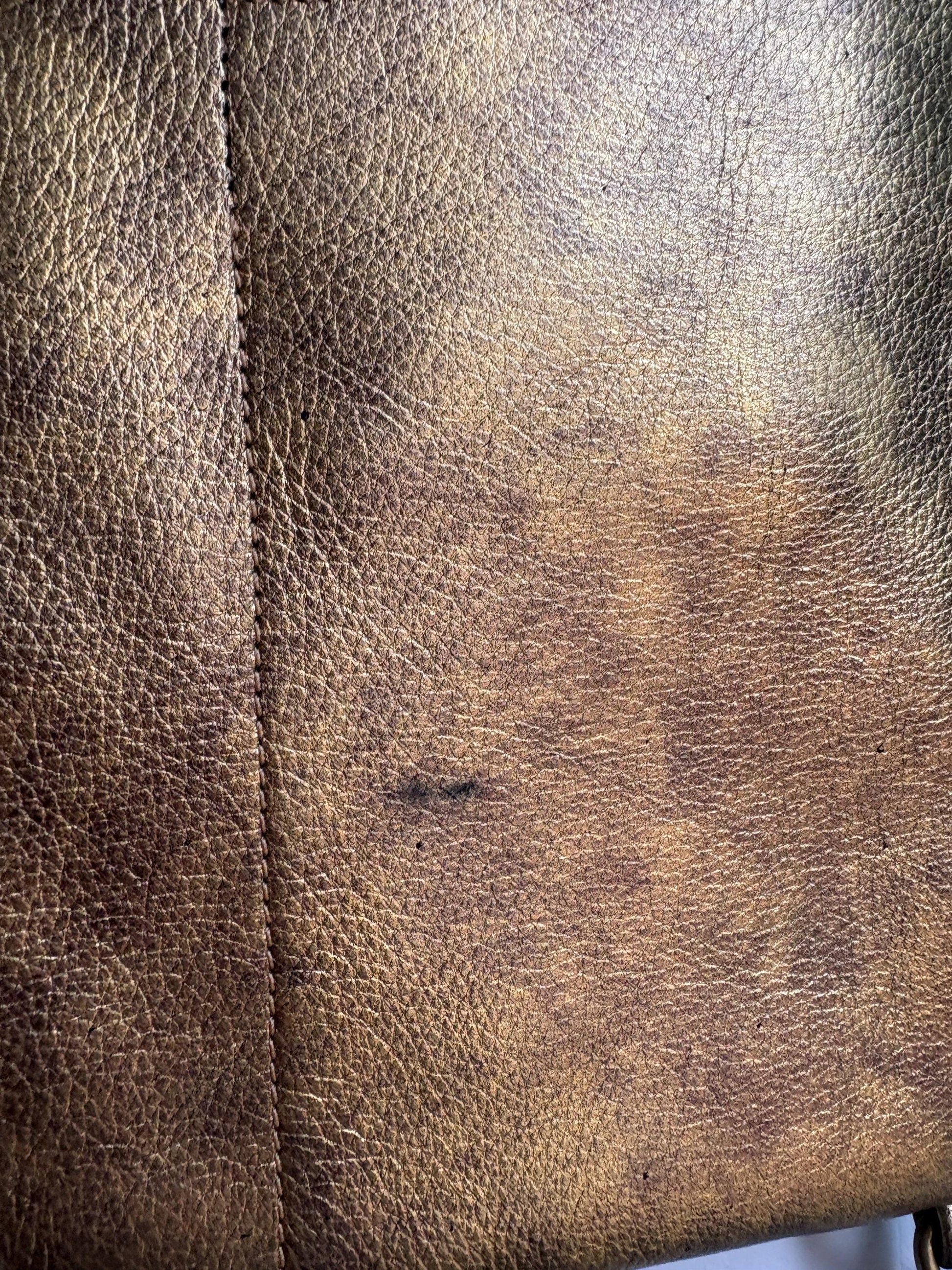 Gold Leather Metallic Convertible Backpack — additional view 10