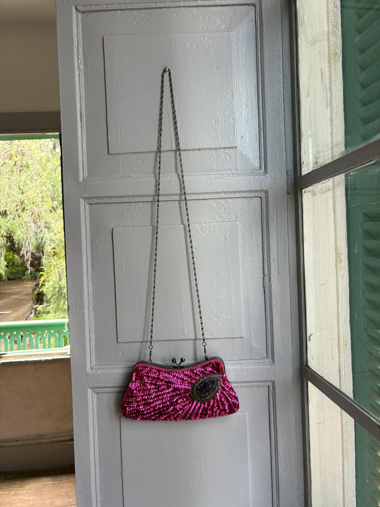 Hot Pink Sequin Evening Bag — additional view 6