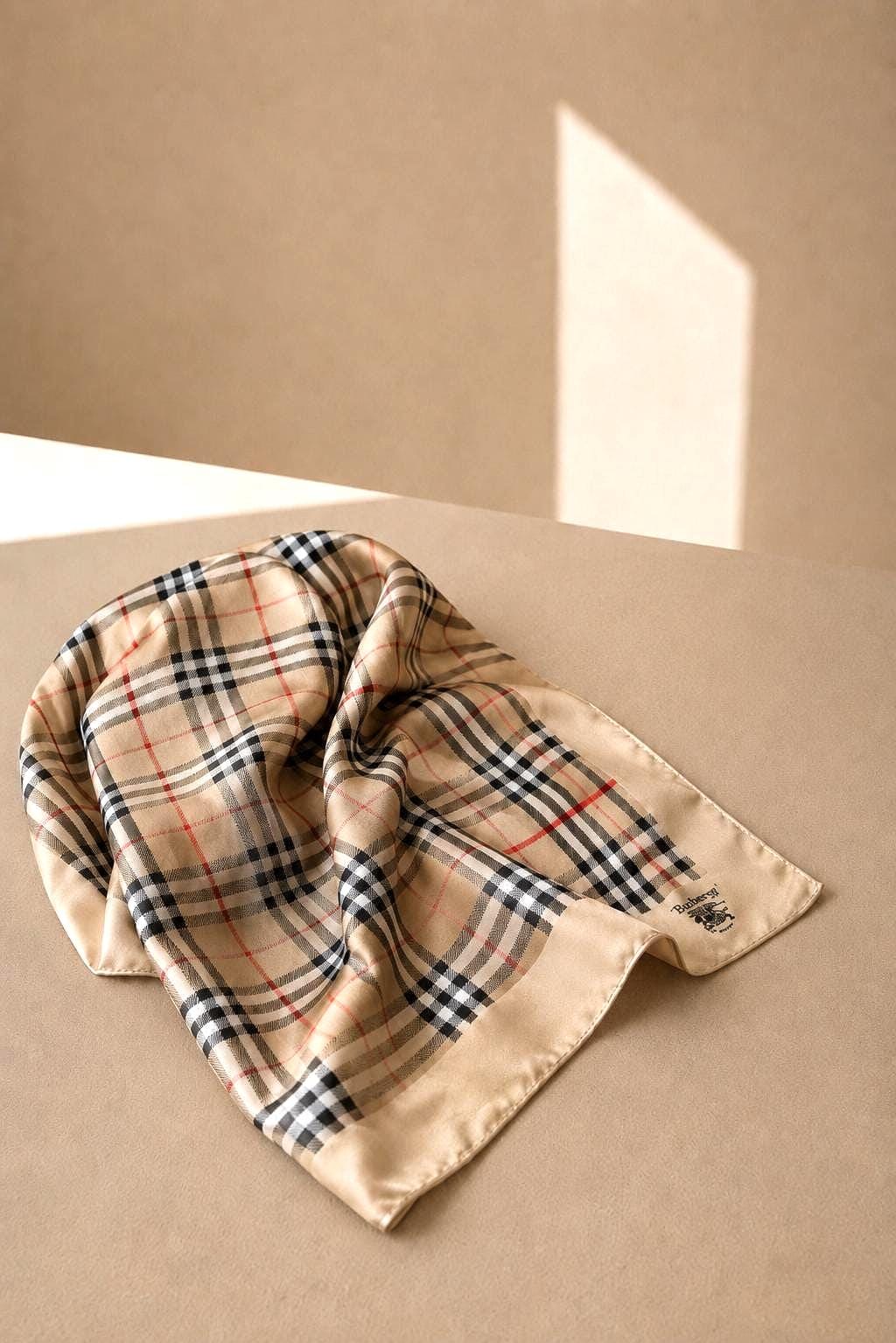 Vintage Burberrys Nova Check Cotton Scarf