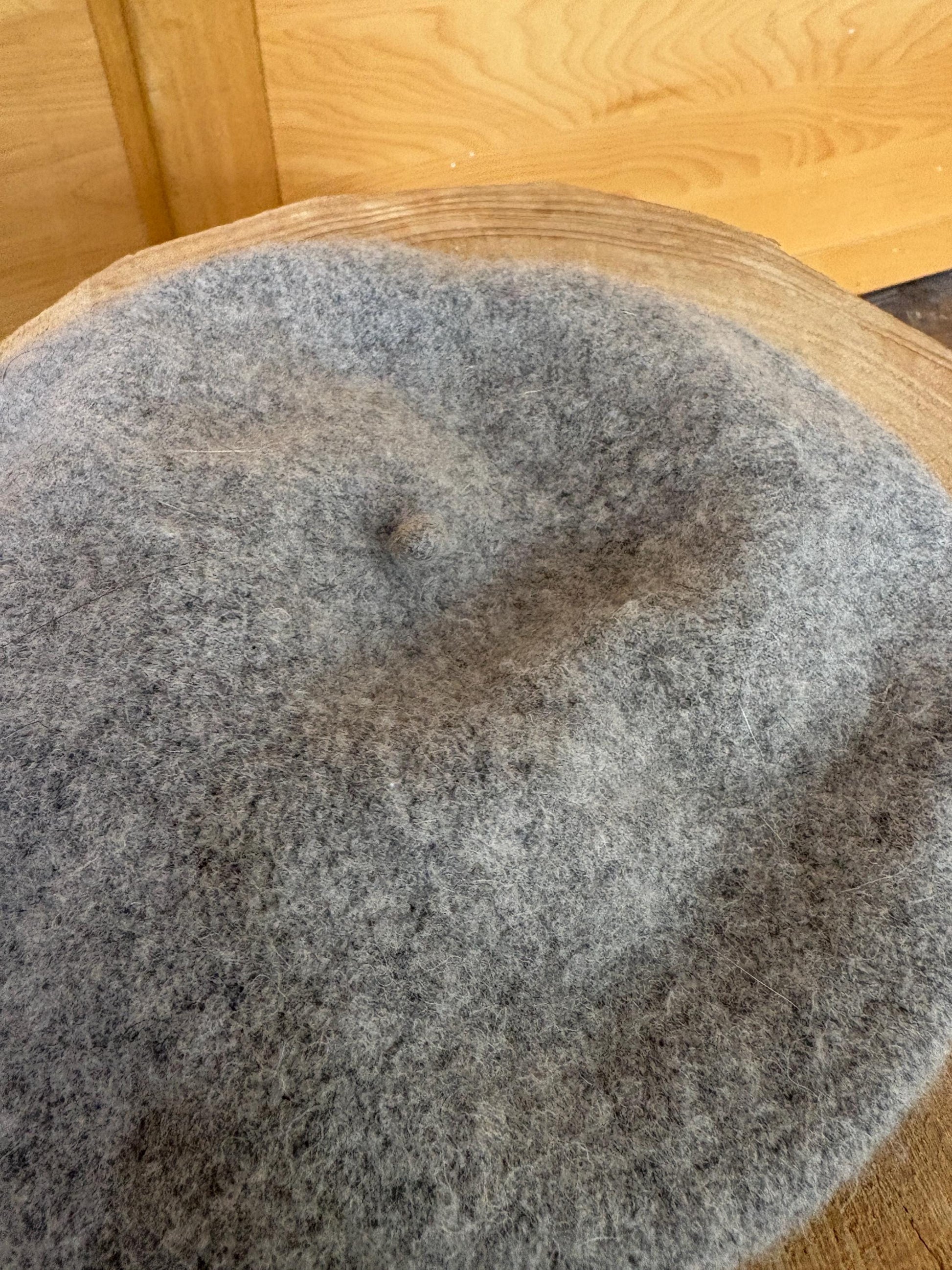 Grey Wool French Beret — back view