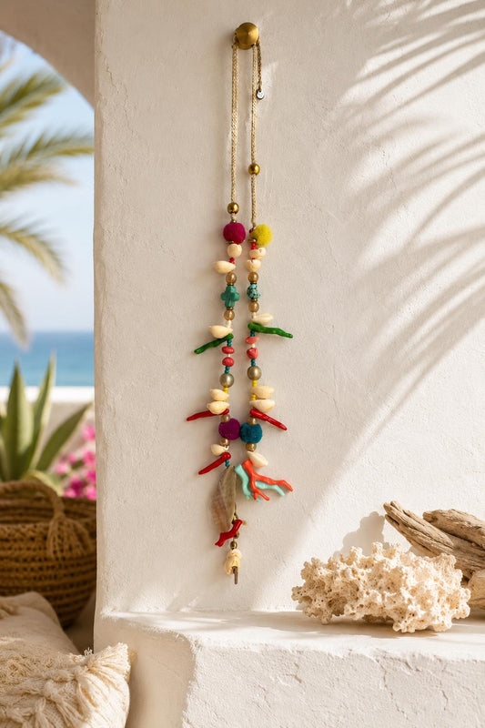Colorful Shell Coral Pendant Necklace